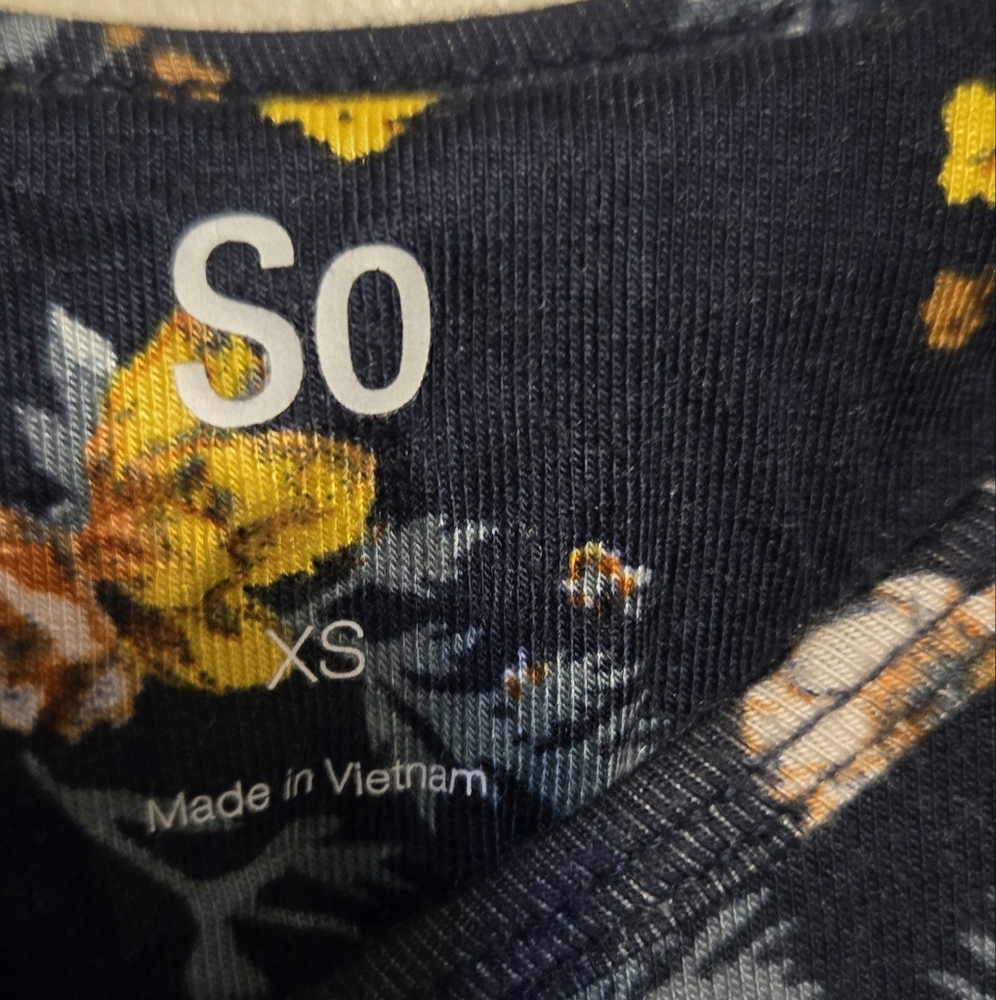 SO Navy Floral MIDI Dress - Picture 2 of 2